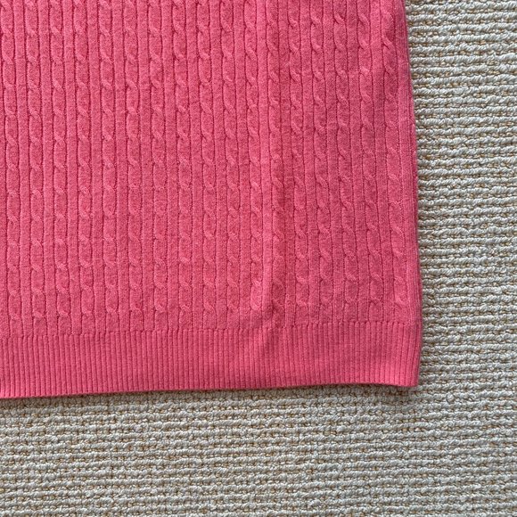 pink scottish cashmere cable-knit short-sleeved sweater - Picture 3 of 6
